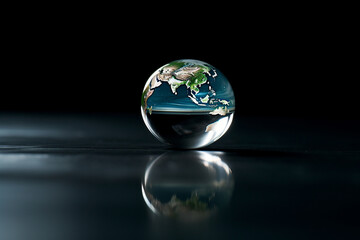 glass globe on black
