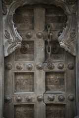 old wooden carved Indian door doorway