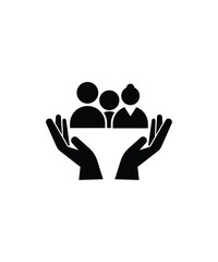 hand holding family icon, vector best flat icon.