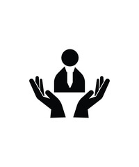 hand holding man icon, vector best flat icon.