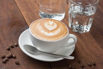 Art coffee with water
