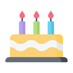 Birthday Cake Flat Icon