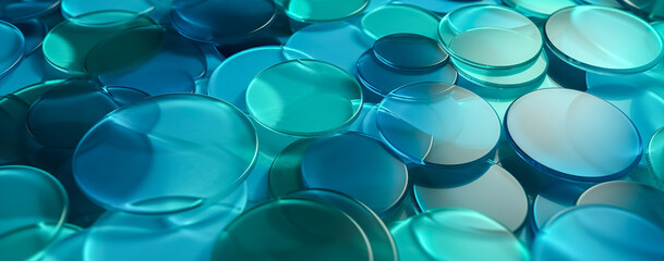 Transparent glass with gradient colors background. abstract geometry background. Generative AI