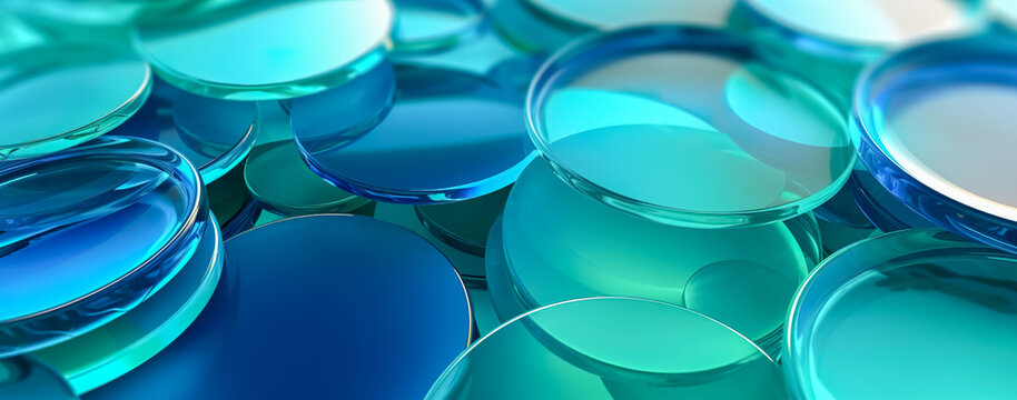 Transparent glass with gradient colors background. abstract geometry background. Generative AI