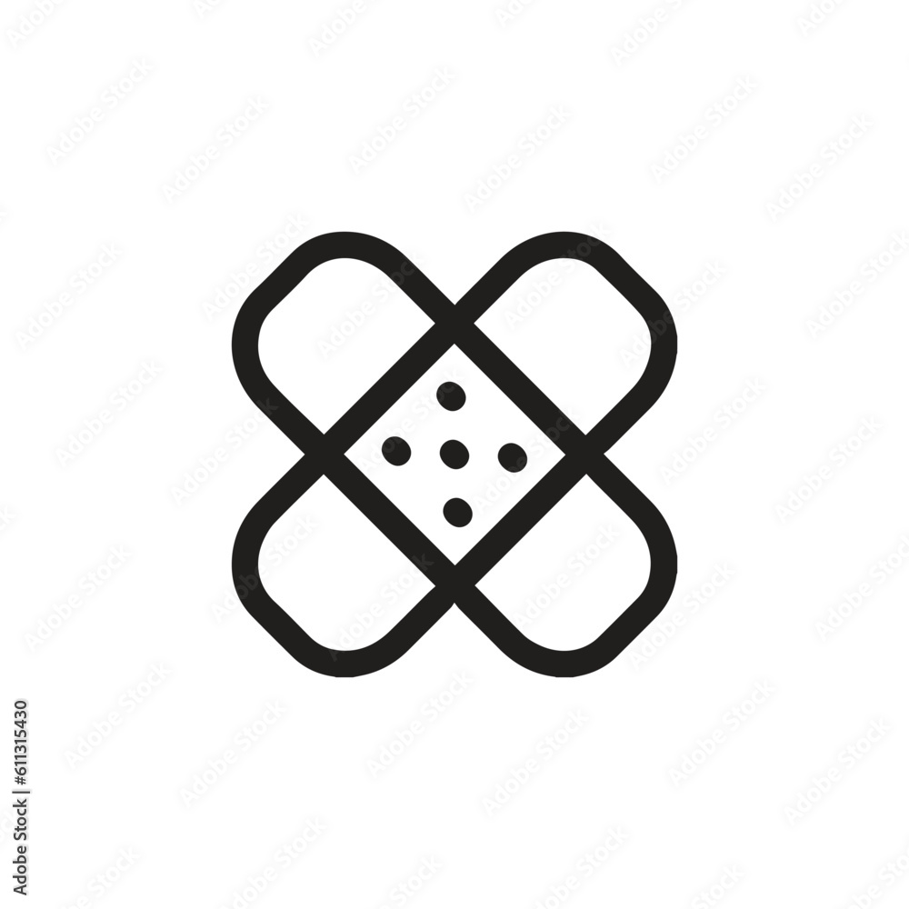Poster band aids icon vector. linear style sign for mobile concept and web design. band aids symbol illustr