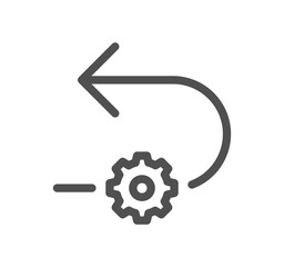 Gear related icon outline and linear symbol.	
