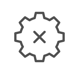 Gear related icon outline and linear symbol.	
