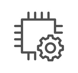 Gear related icon outline and linear symbol.	
