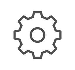 Gear related icon outline and linear symbol.	
