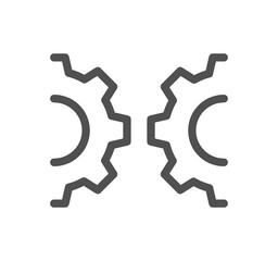 Gear related icon outline and linear symbol.	
