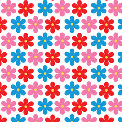 Colorful flowers on white transparent background. Creative and beautiful Background template for fashion fabric and print.