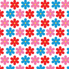 Colorful flowers on white transparent background. Creative and beautiful Background template for fashion fabric and print.