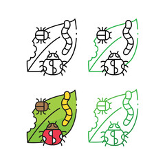 Pest icon design in four variation color