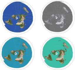 Flat earth concept illustration. Ancient cosmology model and modern pseudoscientific conspiracy theory. Isolated vector clip art.