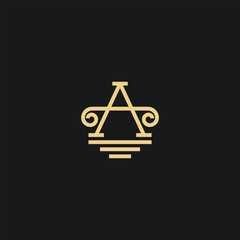 initials monogram A letter attorney and law business logo design concept, vector illustration.
