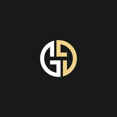 luxury monogram letter GG round logo design