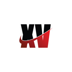 Letter XV simple logo design vector