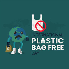 Vector international plastic bag free design poster vector illustration