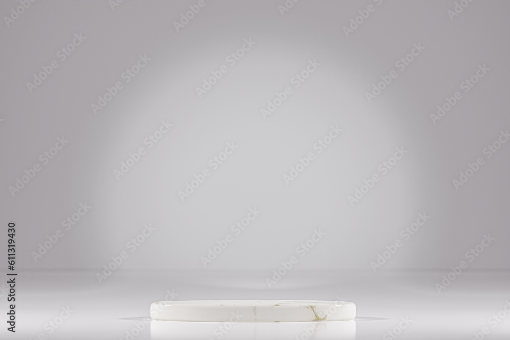 Aufkleber empty podium or pedestal display on white background with cylinder stand. blank product shelf standi