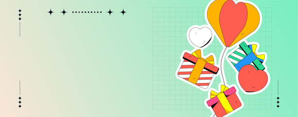 Happy Valentine's Day flat character vector concept operation hand drawn illustration
