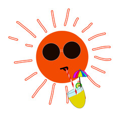 sun with sunglasses