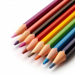 Fototapeta premium Colorful pencils isolated. Illustration AI Generative.
