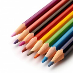 Colorful pencils isolated. Illustration AI Generative.