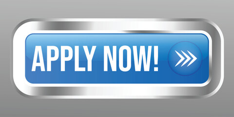 3D Glossy Apply Now Icon, Apply Now Stamp, Rubber, Badge, Seal, Label, Sticker, Emblem, Shiny Realistic Button Vector Illustration