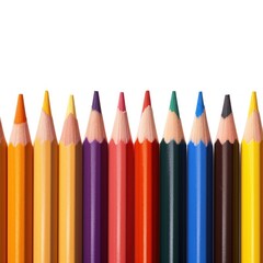 Colorful pencils isolated. Illustration AI Generative.