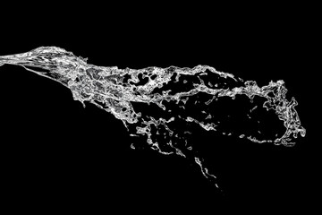 Obraz premium Water Splash Isolated On Black background. Stylish water splash. for montage and overlay
