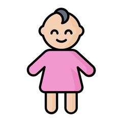 Baby Boy Line Color Icon
