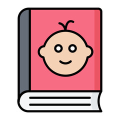 Baby Care Book Line Color Icon