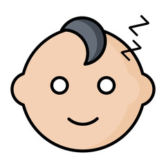 Sleeping Baby Line Color Icon