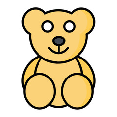 Obraz premium Teddy Bear Line Color Icon