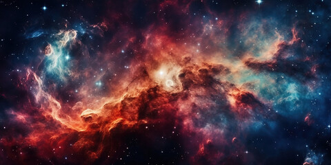 Fototapeta na wymiar Nebula and galaxies in space. Abstract cosmos background