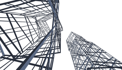 Modern building 3d. Architectural background