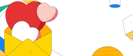 Happy Valentine's Day flat character vector concept operation hand drawn illustration
