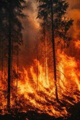 hot fire in the forest ecological problems generative ai