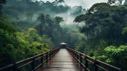 Route through the bamboo forest in the rain, Generative AI