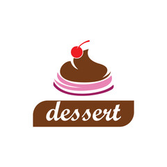 Dessert logo design Vector icon illustration template