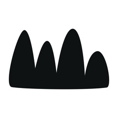 Flat vector silhouette illustration of grass