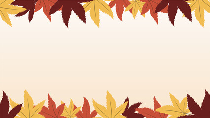 紅葉がモチーフの落ち葉の背景イラストフレーム