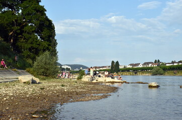 Der Rhein in Basel im Fr&uuml;hling