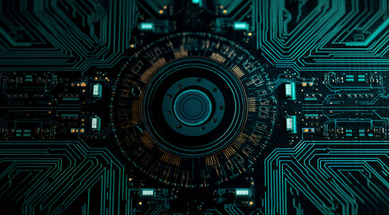 Obraz premium an abstract picture of electrical circuit board. Generative AI.
