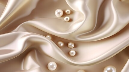A mesmerizing ımage of a luxurious silk and foil pearl background