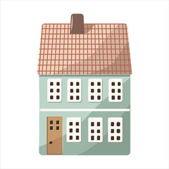 Cute cozy house in cartoon style.