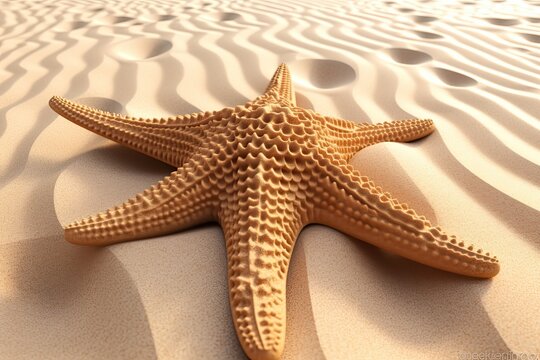 Starfish on the summer on the sand in a beach. Generative AI