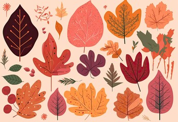 Autumn falling colorful leaves. Generative AI