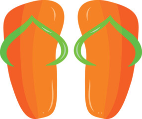 Illustration of bright summer sandals. Element for print, postcard and poster, vector illustration