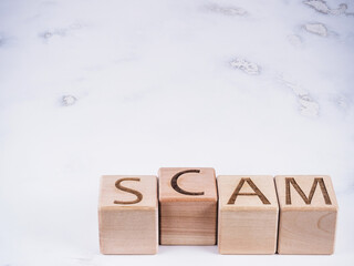 SCAM text as a data phishing concept